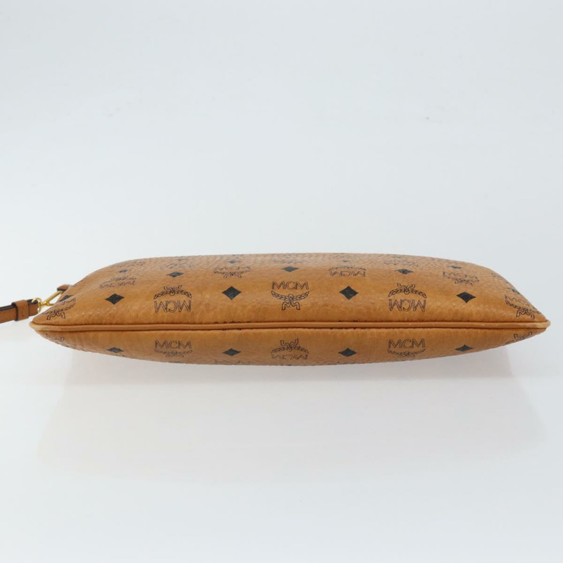 【日本直送】MCM Logoogram Vicetos 手拿包 PVC 皮革 棕色 金色 Auth am9180-5