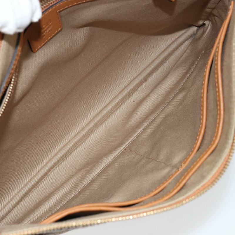 【日本直送】MCM Logoogram Vicetos 手拿包 PVC 皮革 棕色 金色 Auth am9180-9