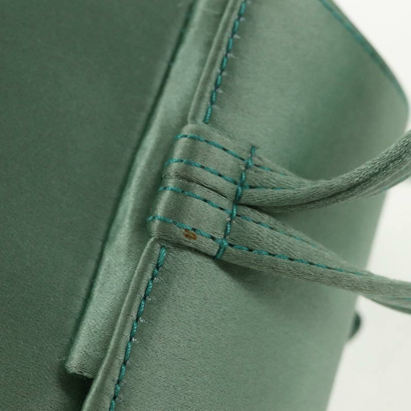 【日本直送】GUCCI 馬銜扣雙肩包 緞面 綠松石藍 金色 005 781 0316 Auth am9199A-19