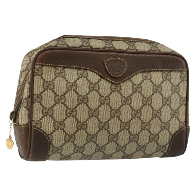 【日本直送】GUCCI GG Supreme 手拿包 PVC 米色 金色 014 89 0094 Auth am9221-0