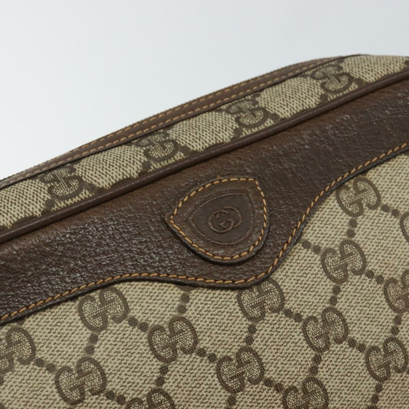 【日本直送】GUCCI GG Supreme 手拿包 PVC 米色 金色 014 89 0094 Auth am9221-7