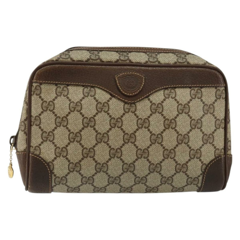 【日本直送】GUCCI GG Supreme 手拿包 PVC 米色 金色 014 89 0094 Auth am9221-12