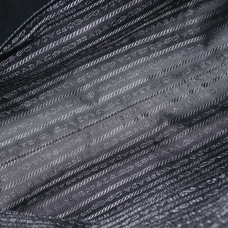 【日本直送】PRADA 托特包 Safiano 皮革 黑色 銀色 Auth am9247-10