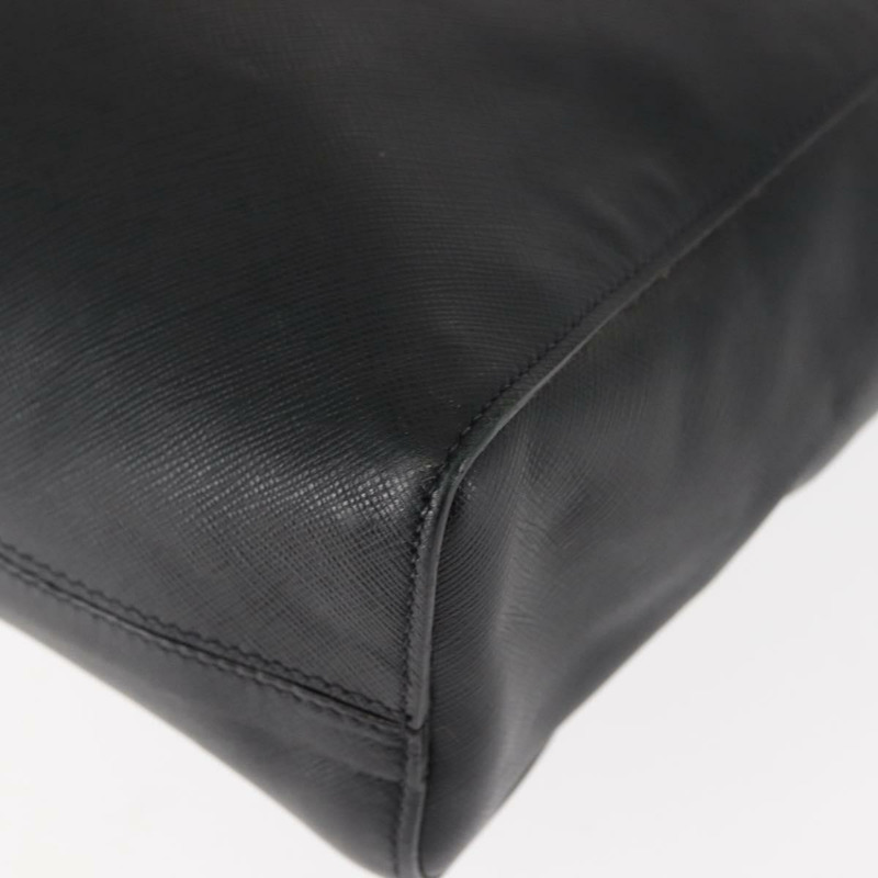 【日本直送】PRADA 托特包 Safiano 皮革 黑色 銀色 Auth am9247-13