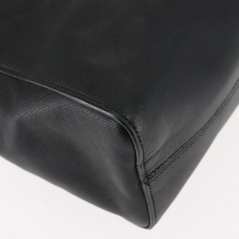 【日本直送】PRADA 托特包 Safiano 皮革 黑色 銀色 Auth am9247-14