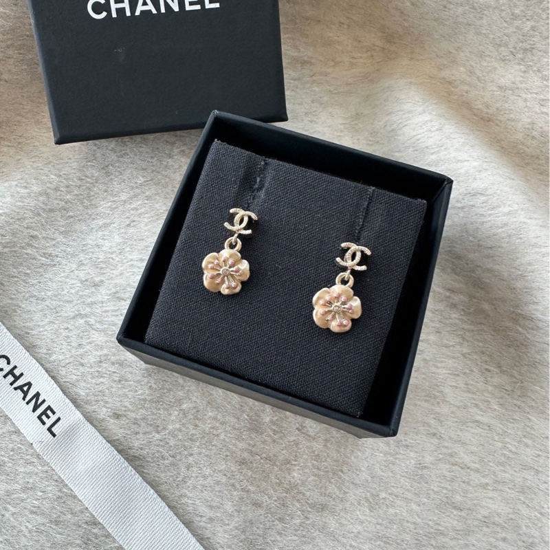 【配件：盒子 💕】Chanel 山茶花 復古金 雙C 耳釘 耳環-1