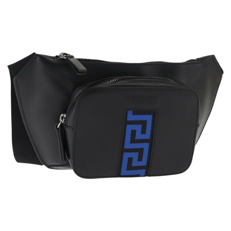 【日本直送】VERSACE 黑色真皮斜背包 Auth am9243-0