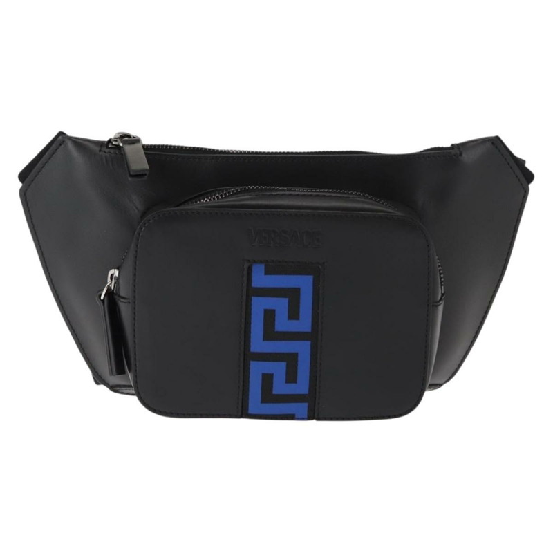 【日本直送】VERSACE 黑色真皮斜背包 Auth am9243-12