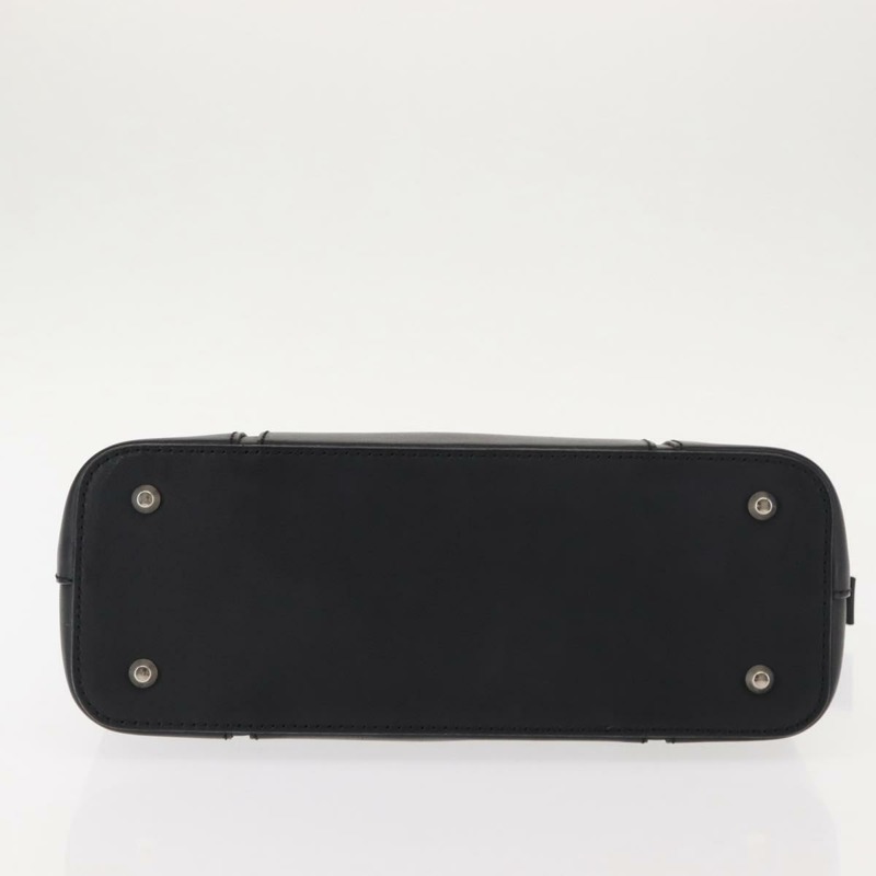 【日本直送】BURBERRY 手提包 皮革 黑色 銀色 正品 am9355-4