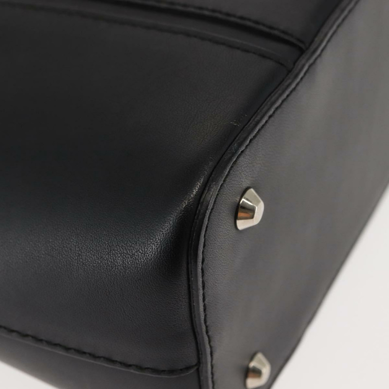 【日本直送】BURBERRY 手提包 皮革 黑色 銀色 正品 am9355-8