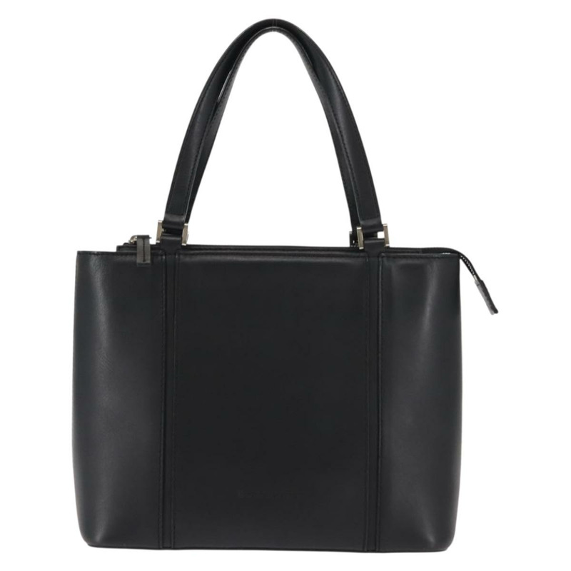 【日本直送】BURBERRY 手提包 皮革 黑色 銀色 正品 am9355-12