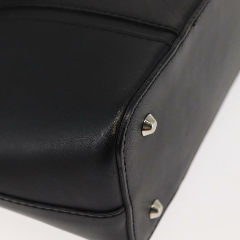 【日本直送】BURBERRY 手提包 皮革 黑色 銀色 正品 am9355-14