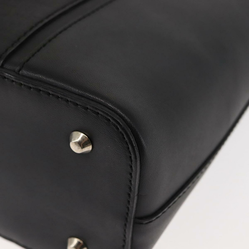 【日本直送】BURBERRY 手提包 皮革 黑色 銀色 正品 am9355-15