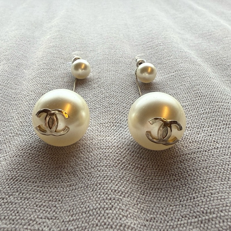 經典珍珠香奈兒耳環-7