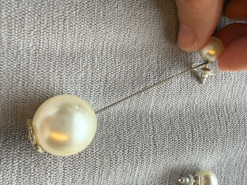 經典珍珠香奈兒耳環-23