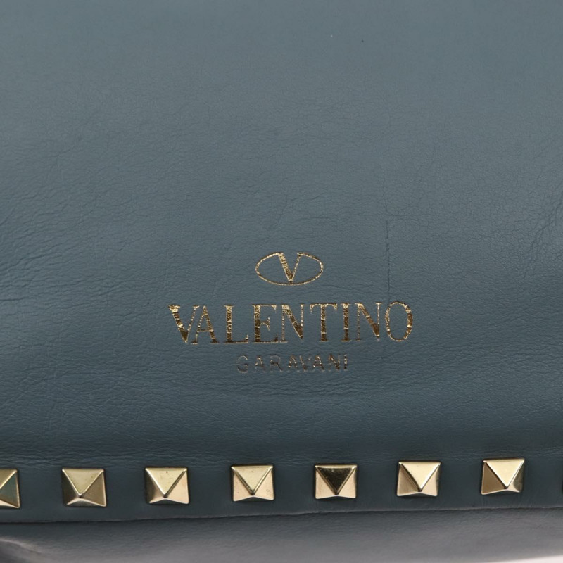 【日本直送】華倫天奴 (VALENTINO) 手提包 皮革 兩用 藍色 金色 正品 BA6602-17
