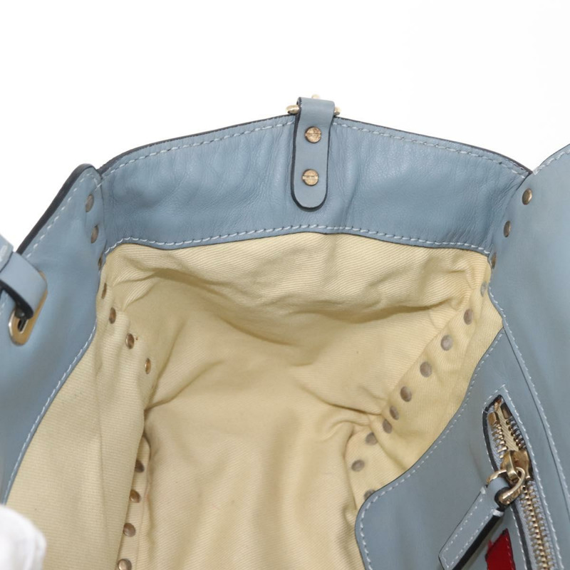 【日本直送】華倫天奴 (VALENTINO) 手提包 皮革 兩用 藍色 金色 正品 BA6602-20