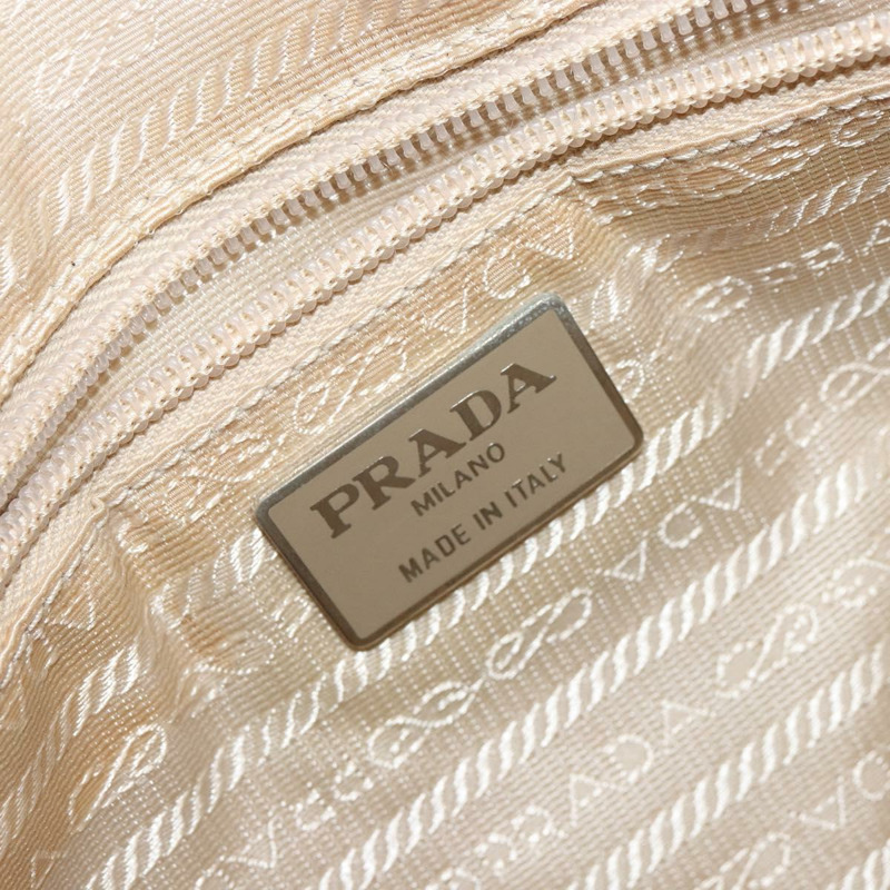 【日本直送】PRADA 手提包 漆皮 米色 銀色 正品 BA6605-17