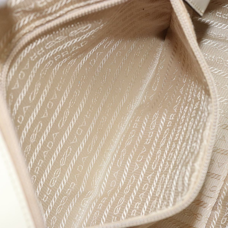 【日本直送】PRADA 手提包 漆皮 米色 銀色 正品 BA6605-20