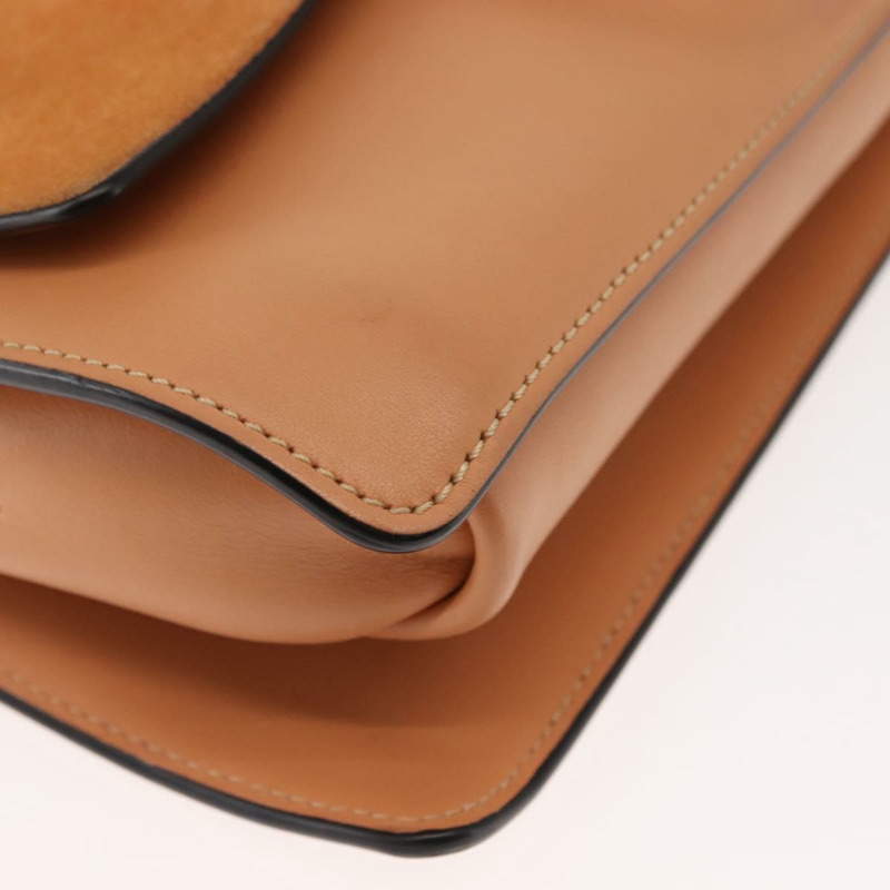 【日本直送】Chloe 鏈條 Fay 肩背包 皮革 米色 金色 正品 BA6597-7