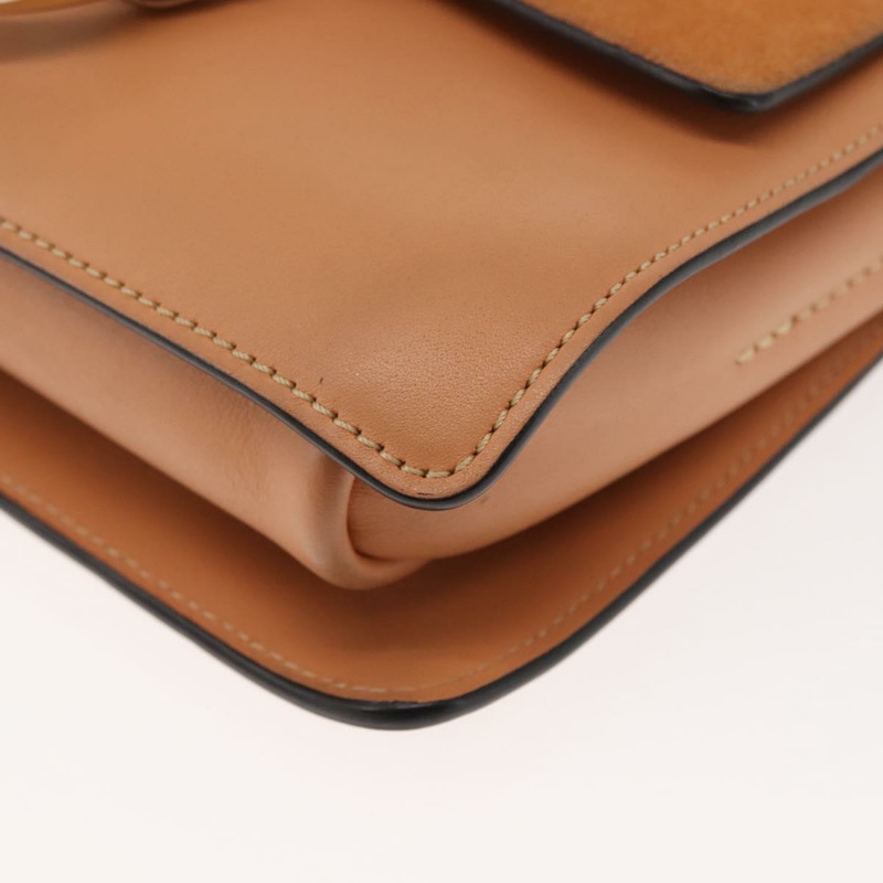 【日本直送】Chloe 鏈條 Fay 肩背包 皮革 米色 金色 正品 BA6597-14