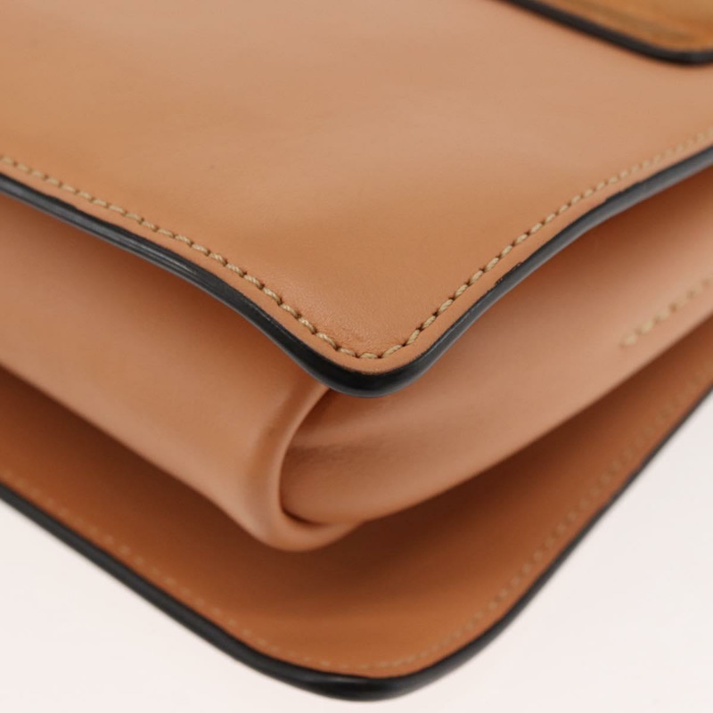 【日本直送】Chloe 鏈條 Fay 肩背包 皮革 米色 金色 正品 BA6597-16