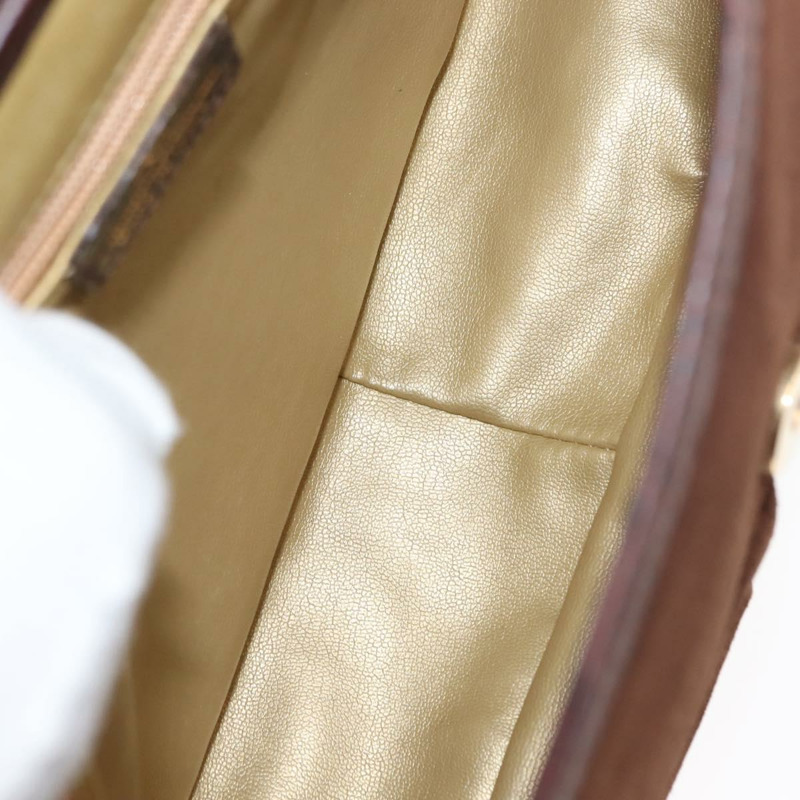 【日本直送】VALENTINO 壓花肩背包 絨面革 棕色 金色 正品 BA6617-11