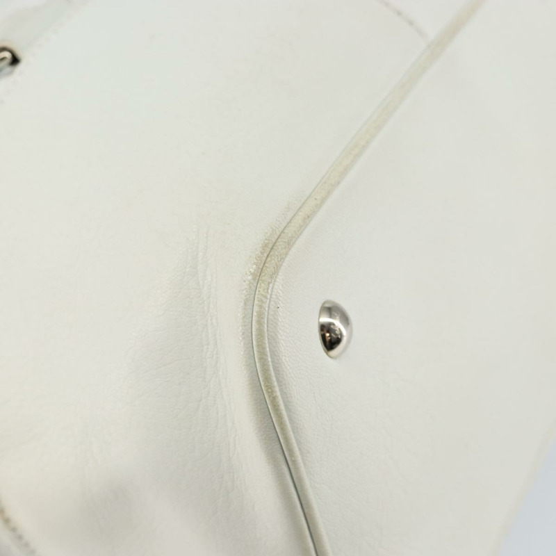 【日本直送】Salvatore Ferragamo Vala 手提包 皮革 白色 金色 正品 BA6591-15