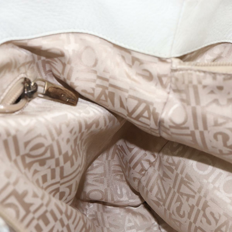 【日本直送】Salvatore Ferragamo Vala 手提包 皮革 白色 金色 正品 BA6591-17