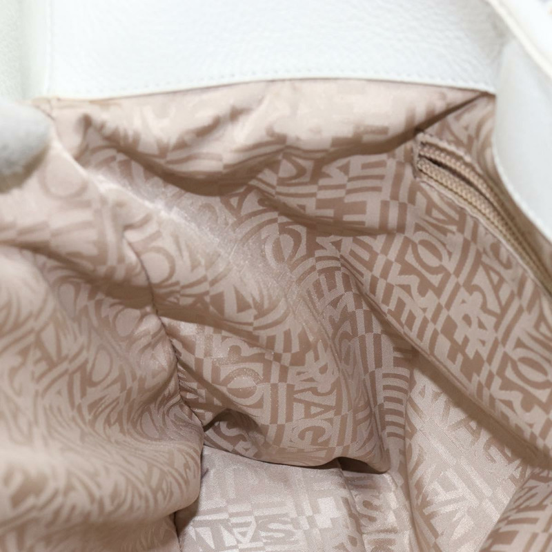 【日本直送】Salvatore Ferragamo Vala 手提包 皮革 白色 金色 正品 BA6591-18