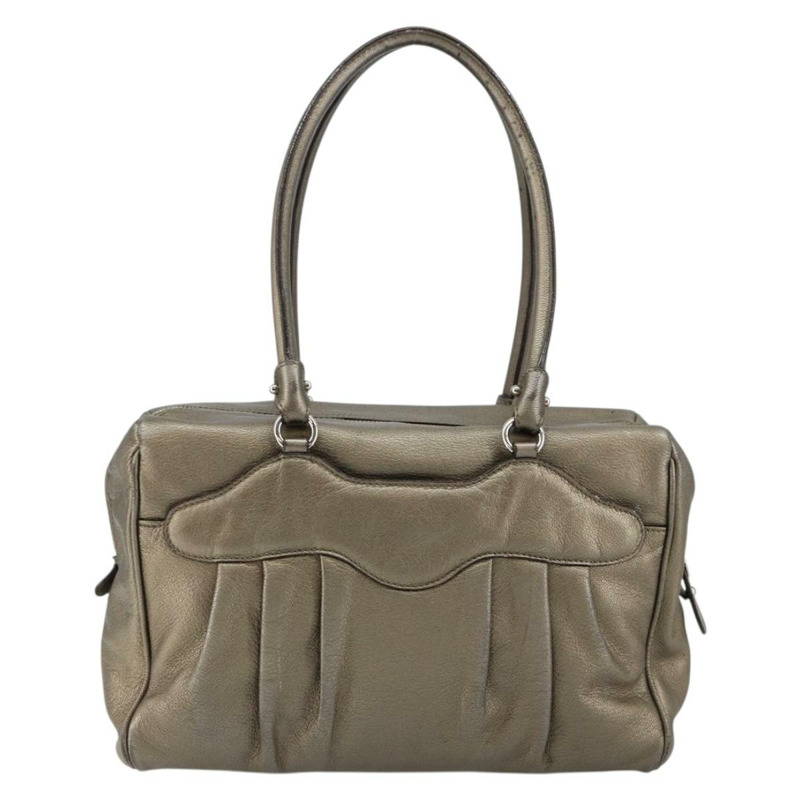 【日本直送】Salvatore Ferragamo Gancini 手提包 皮革 金銀色 正品 BA6588-1