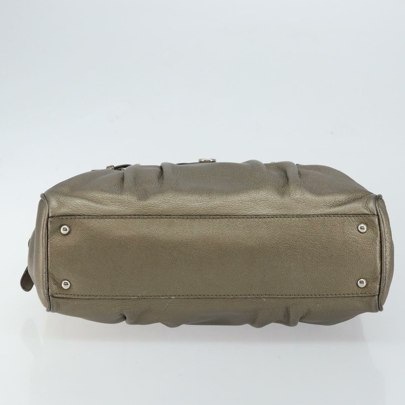 【日本直送】Salvatore Ferragamo Gancini 手提包 皮革 金銀色 正品 BA6588-4