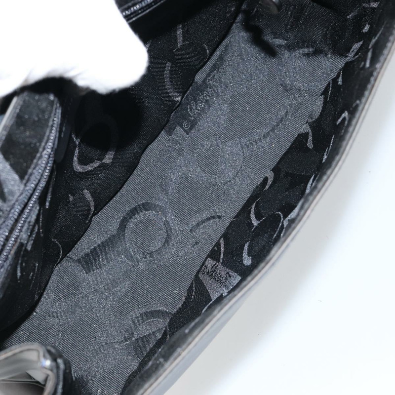 【日本直送】Salvatore Ferragamo Vala 單肩包,黑色銀色皮革,正品 BA6586-10