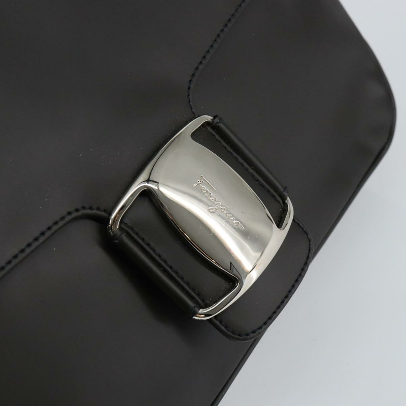 【日本直送】Salvatore Ferragamo Vala 單肩包,黑色銀色皮革,正品 BA6586-16