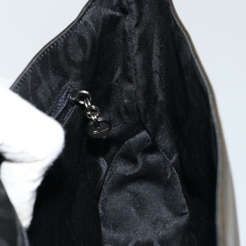 【日本直送】Salvatore Ferragamo Vala 單肩包,黑色銀色皮革,正品 BA6586-17