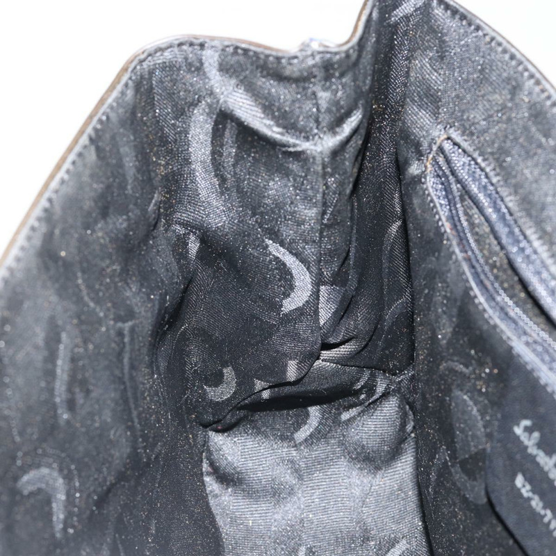 【日本直送】Salvatore Ferragamo Vala 單肩包,黑色銀色皮革,正品 BA6586-18