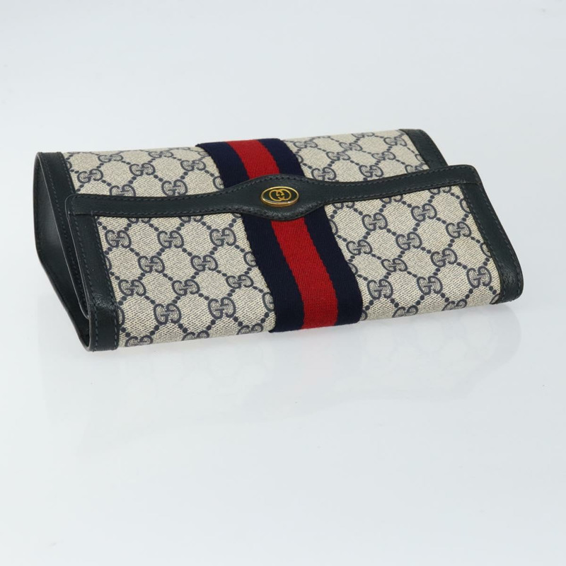 【日本直送】GUCCI GG Supreme Sherry Line 手拿包 PVC 海軍藍/金色 89 01 006 正品 BA6557-4