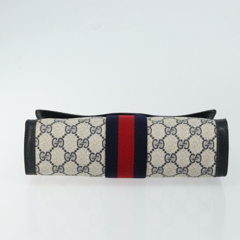 【日本直送】GUCCI GG Supreme Sherry Line 手拿包 PVC 海軍藍/金色 89 01 006 正品 BA6557-5