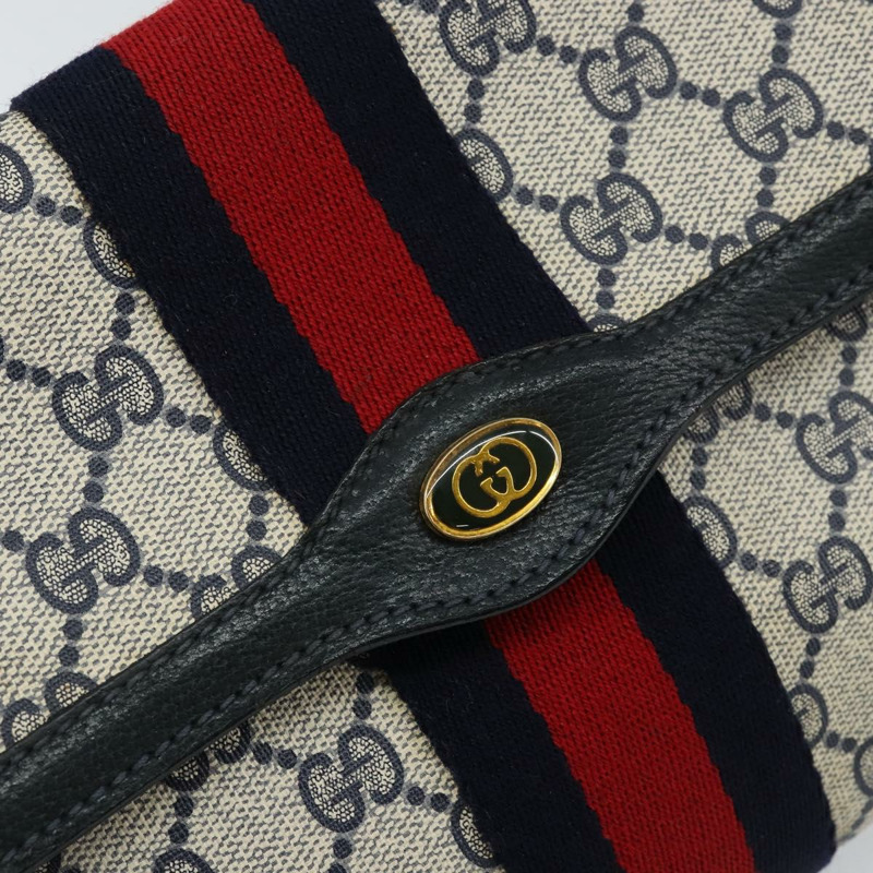 【日本直送】GUCCI GG Supreme Sherry Line 手拿包 PVC 海軍藍/金色 89 01 006 正品 BA6557-16