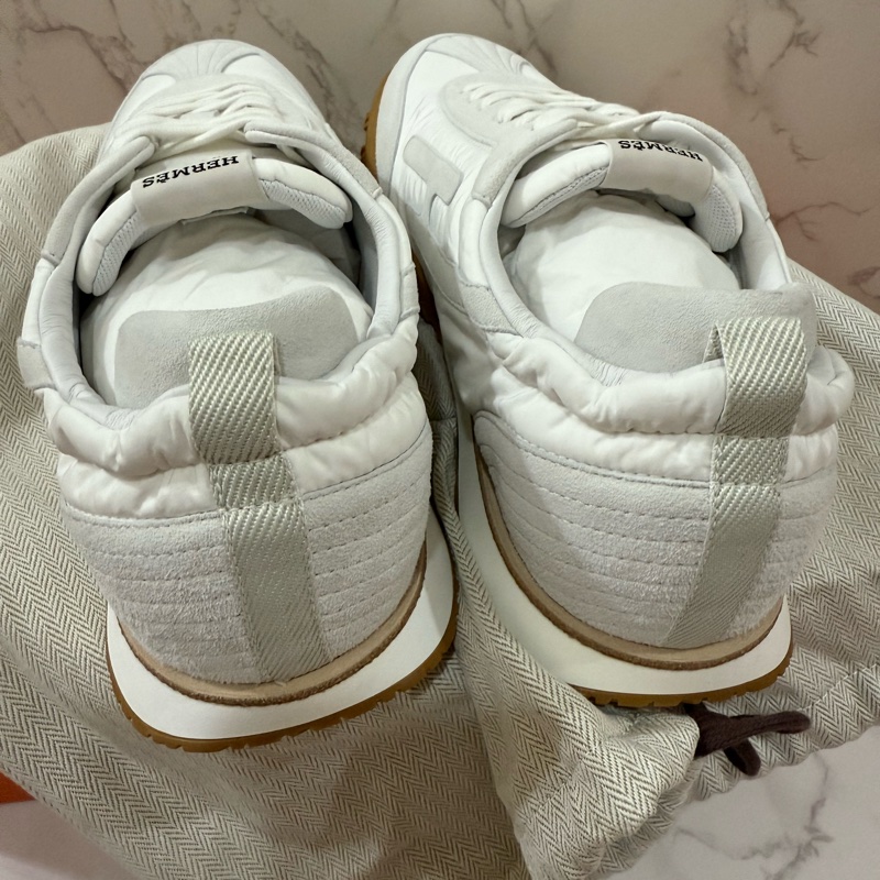 💖Hermes Jet 運動鞋 德訓鞋 男鞋💖 白色 42.5號 全新-4