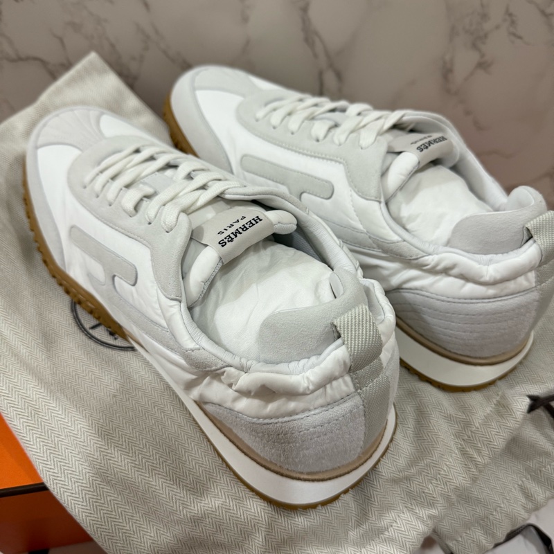 💖Hermes Jet 運動鞋 德訓鞋 男鞋💖 白色 42.5號 全新-5