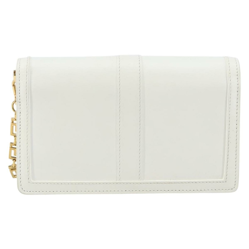 【日本直送】范思哲鏈條單肩包 皮革 白色 金色 正品 BA6599-1