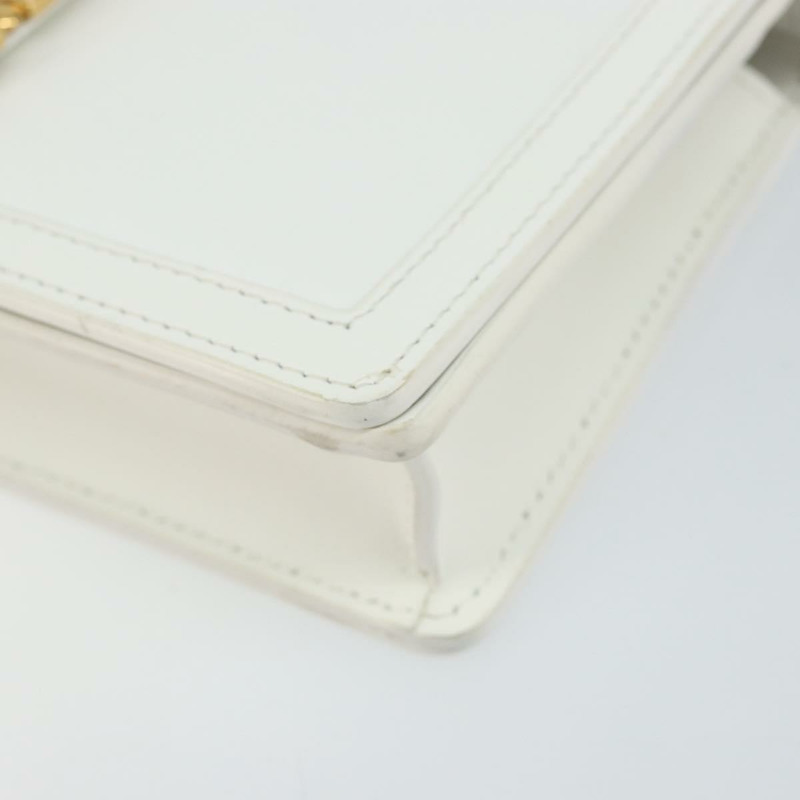 【日本直送】范思哲鏈條單肩包 皮革 白色 金色 正品 BA6599-8