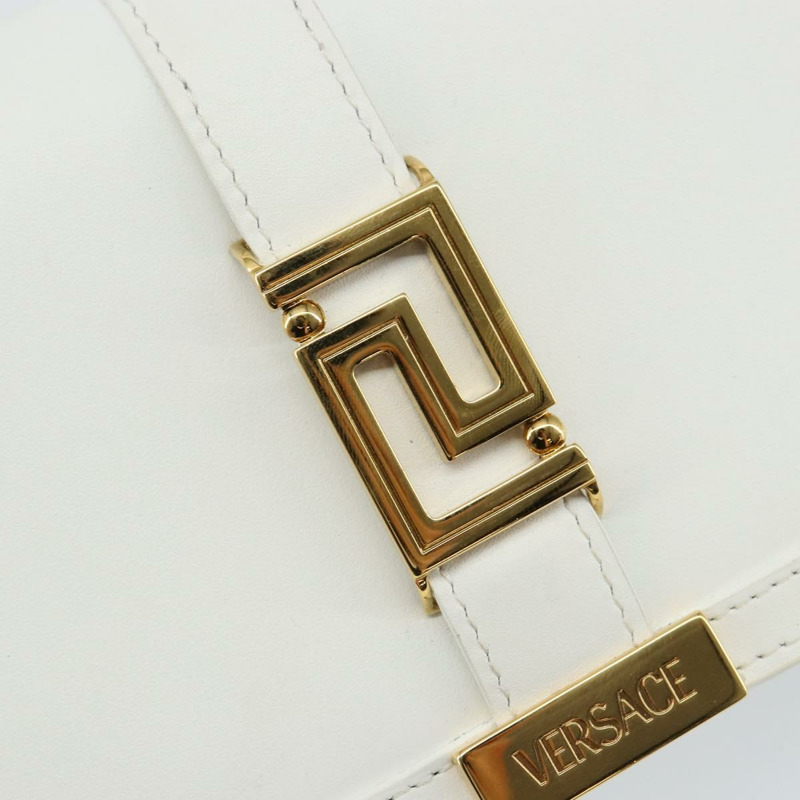 【日本直送】范思哲鏈條單肩包 皮革 白色 金色 正品 BA6599-16