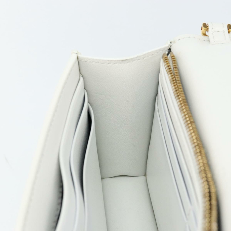 【日本直送】范思哲鏈條單肩包 皮革 白色 金色 正品 BA6599-19