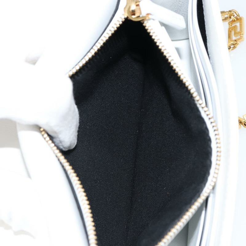 【日本直送】范思哲鏈條單肩包 皮革 白色 金色 正品 BA6599-20