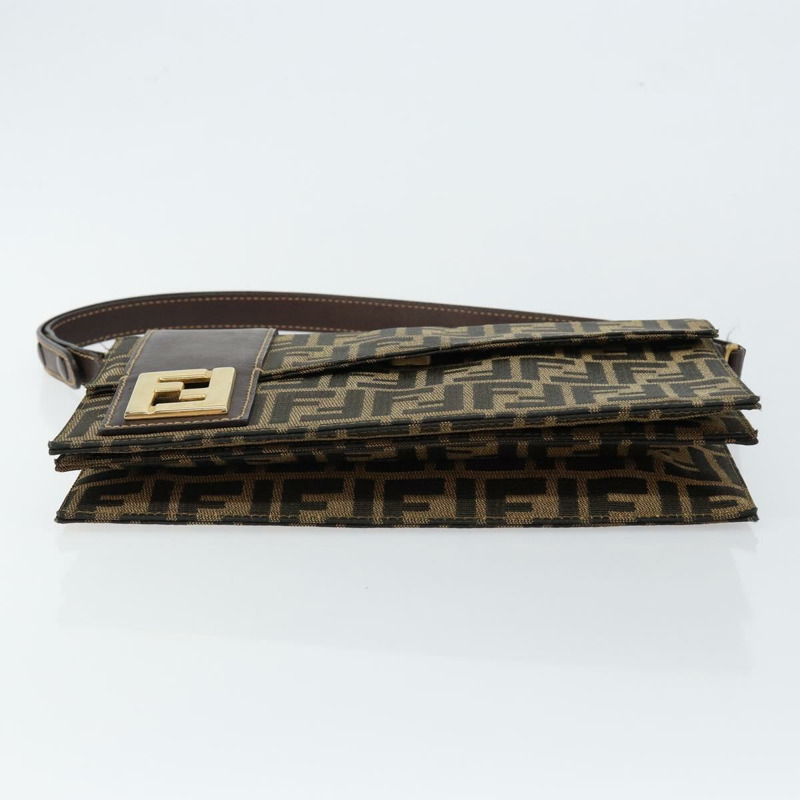 【日本直送】FENDI Zucca 帆布單肩包棕正品 142559-4