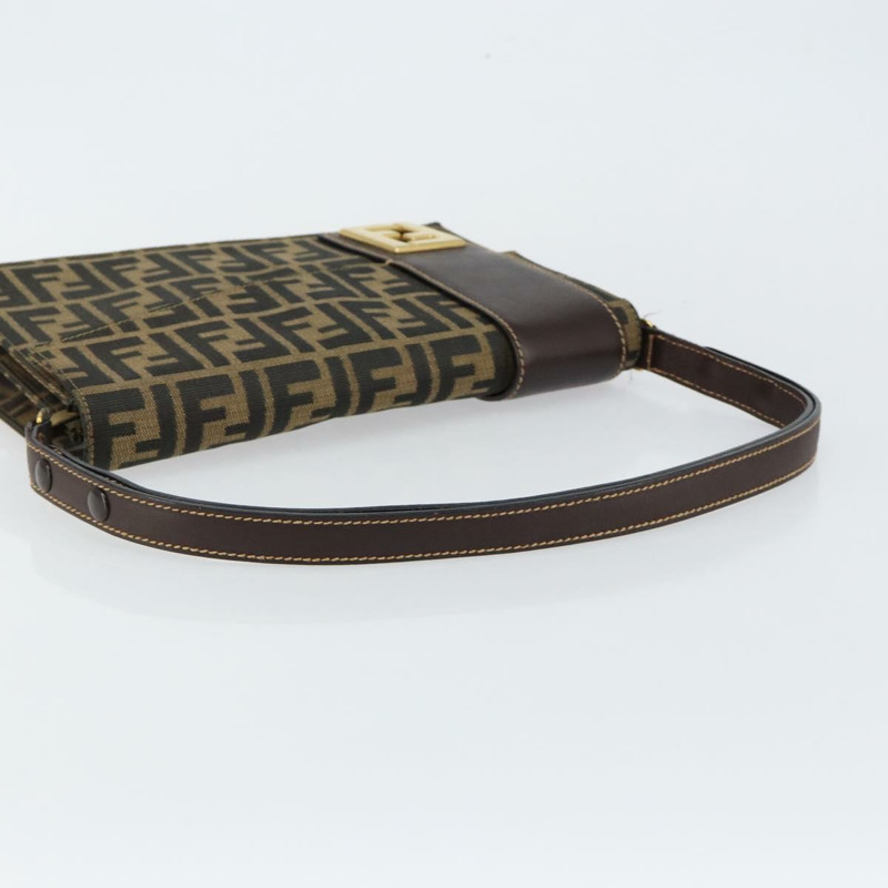 【日本直送】FENDI Zucca 帆布單肩包棕正品 142559-6