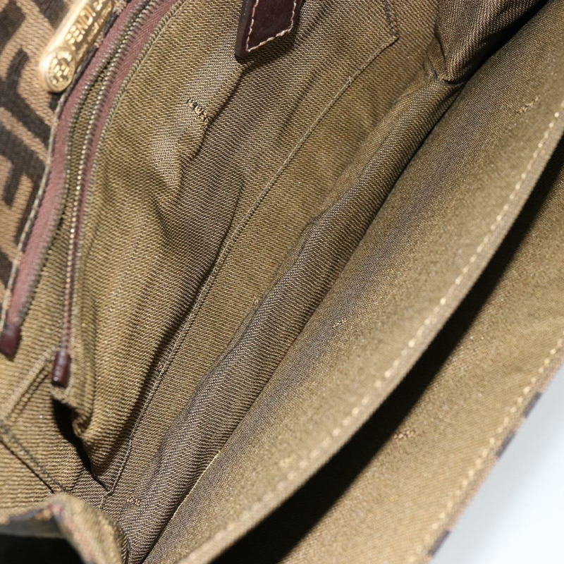 【日本直送】FENDI Zucca 帆布單肩包棕正品 142559-10