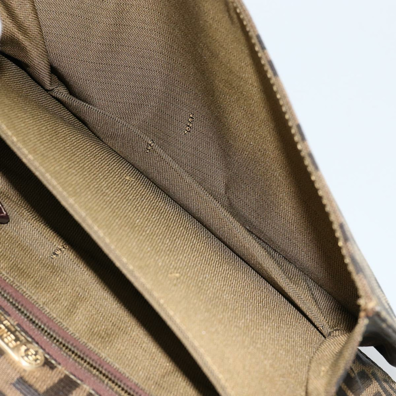 【日本直送】FENDI Zucca 帆布單肩包棕正品 142559-21